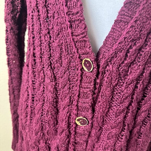 FREE PEOPLE Cable Knit Oversized Cardigan Sweater Size XS - Picture 4 of 10